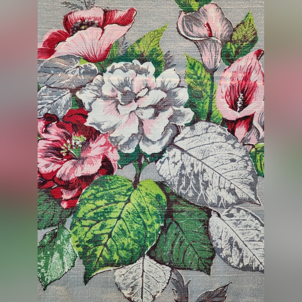 Beautiful 1940's Barkcloth Drapery Panels